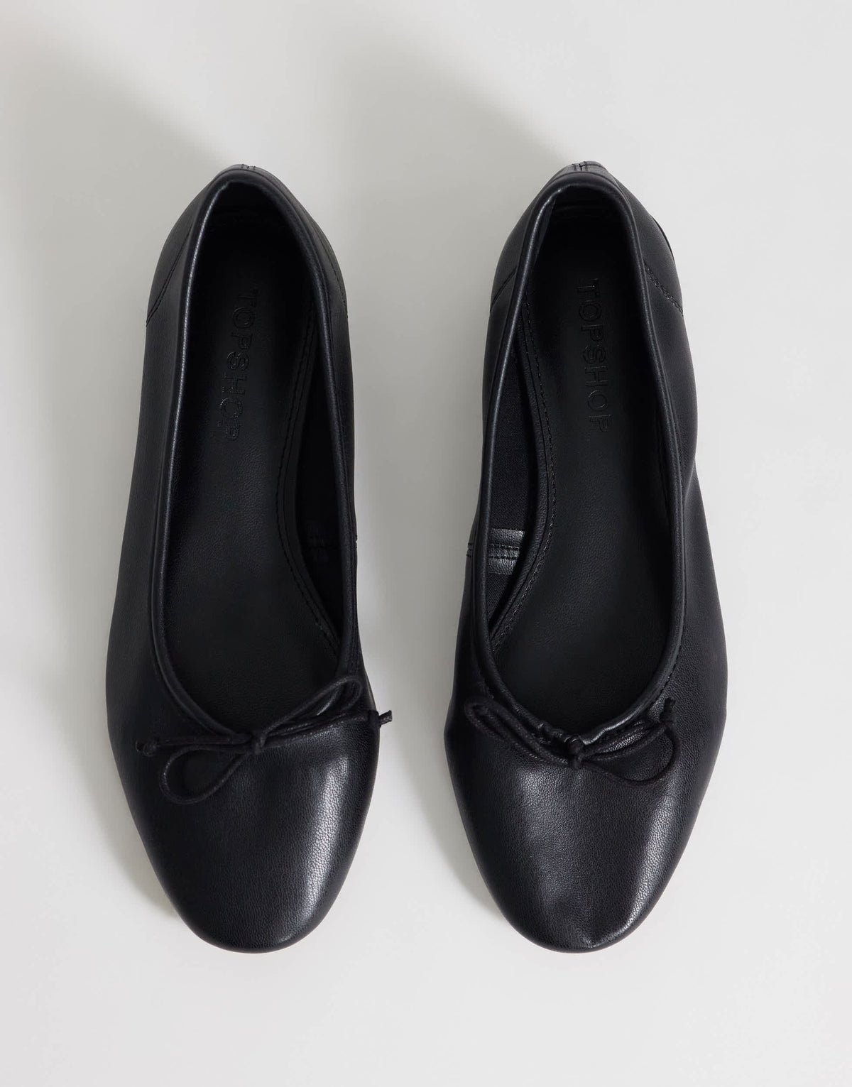 Topshop Dottie block heel ballet shoe in black