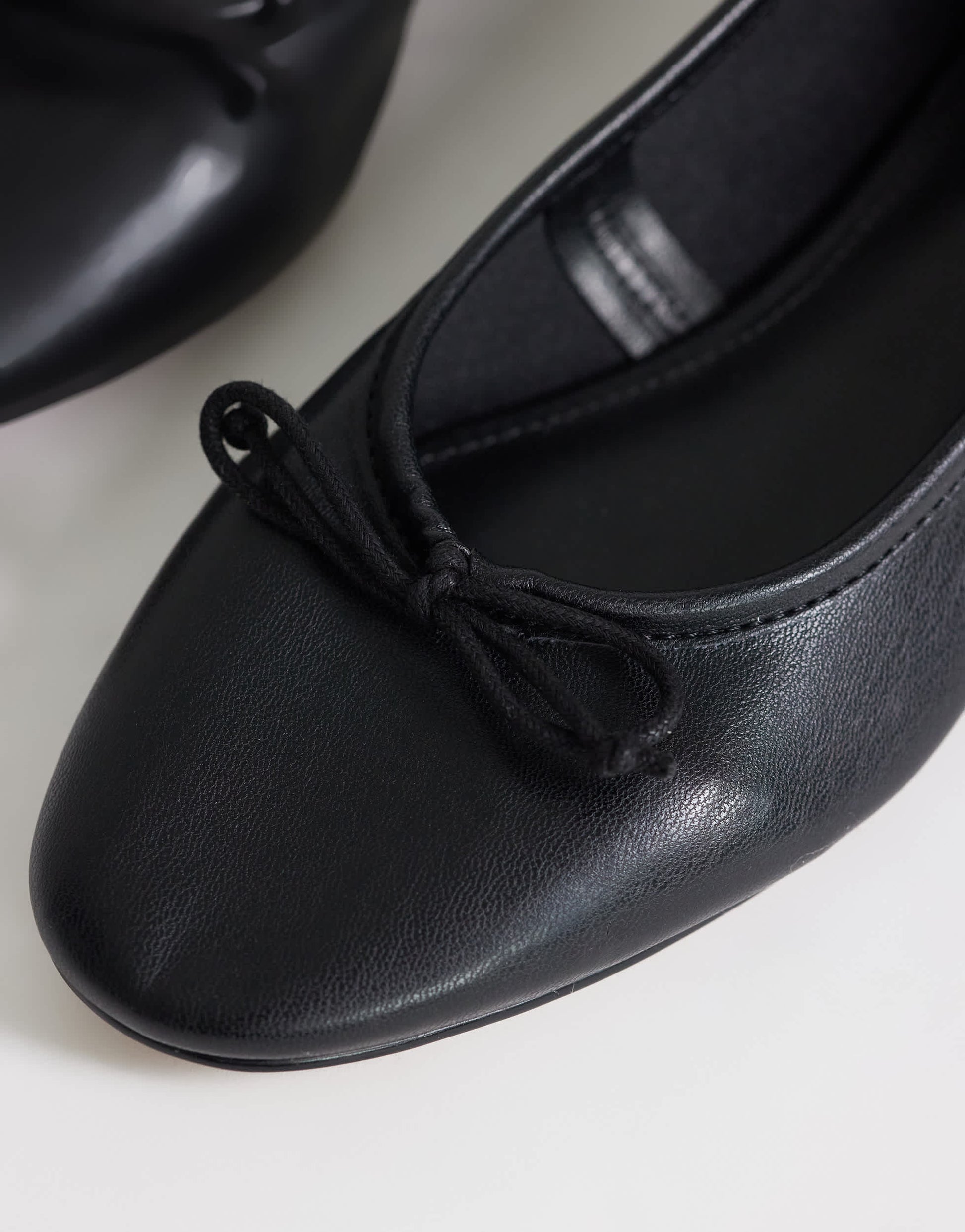 Topshop Dottie block heel ballet shoe in black