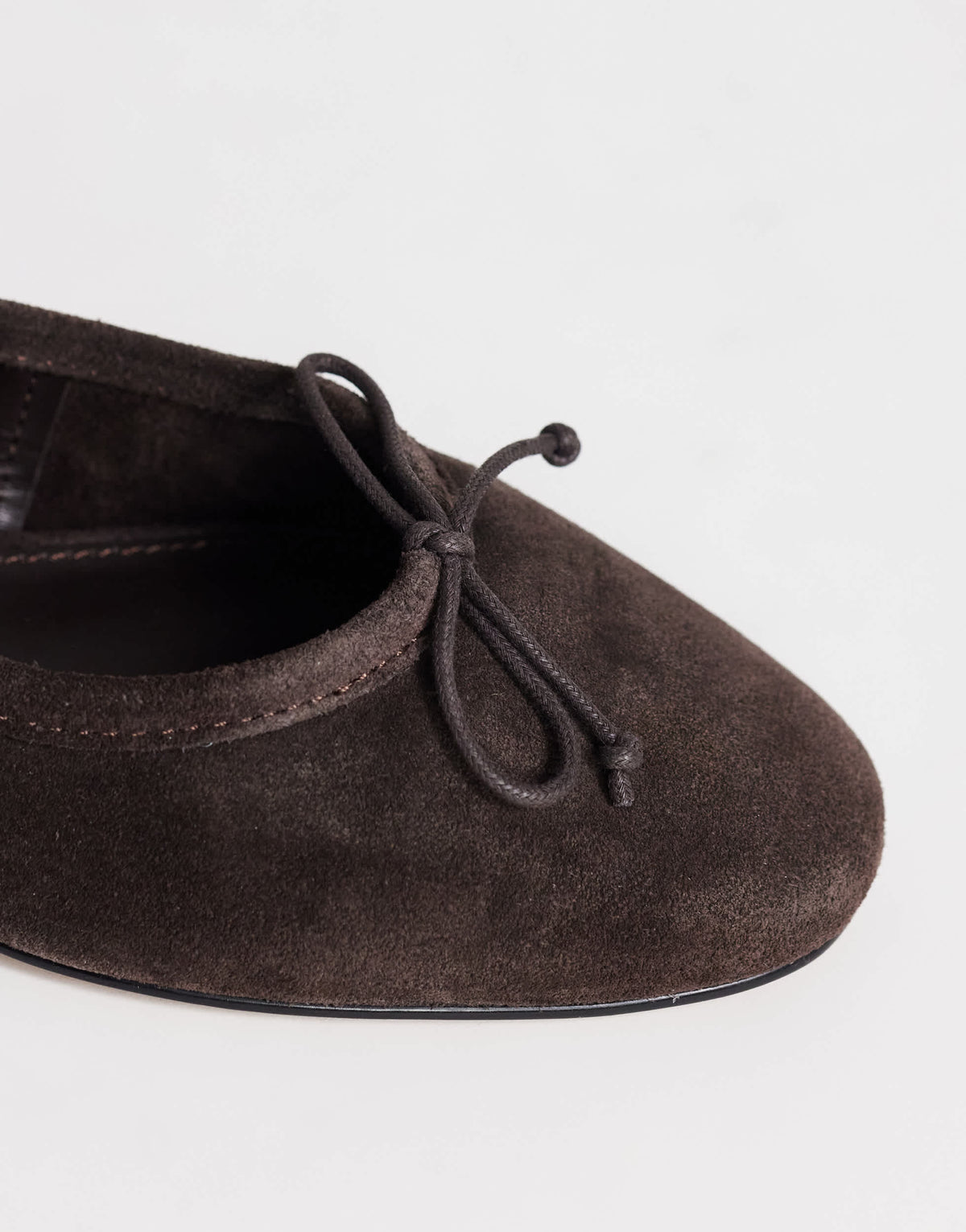 Topshop Dottie real suede block heel ballet shoe in chocolate