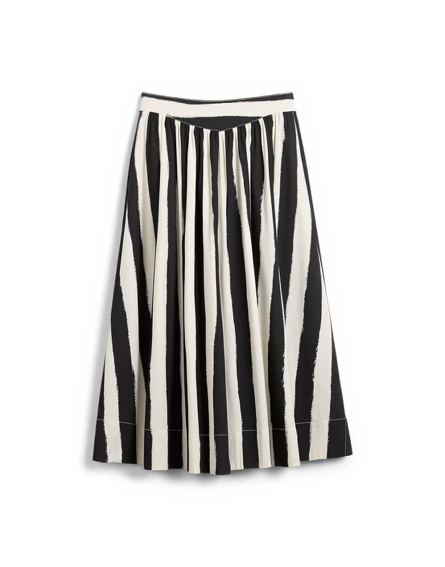Topshop drop waist saloon maxi skirt in mono stripe print