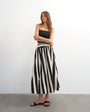 Topshop drop waist saloon maxi skirt in mono stripe print