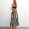 Jupe longue de saloon Topshop à taille basse et imprimé rayé monochrome