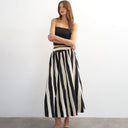 Topshop drop waist saloon maxi skirt in mono stripe print