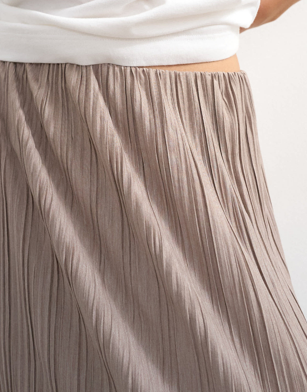 Topshop plisse maxi skirt in oat