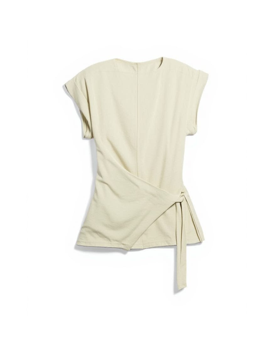 Topshop wrap detail cap sleeve top in sage