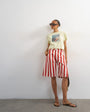 Topshop denim barrel jort in red stripe