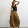 Topshop denim barrel seamed maxi skirt in cumin