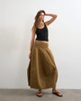 Topshop denim barrel seamed maxi skirt in cumin