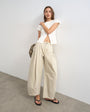 Topshop Cocoon mid rise barrel jean in oat