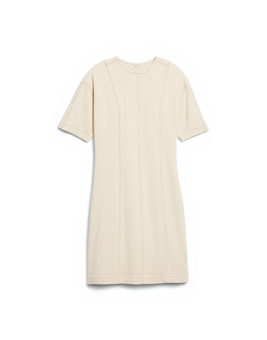 Topshop denim short sleeve mini dress in bone