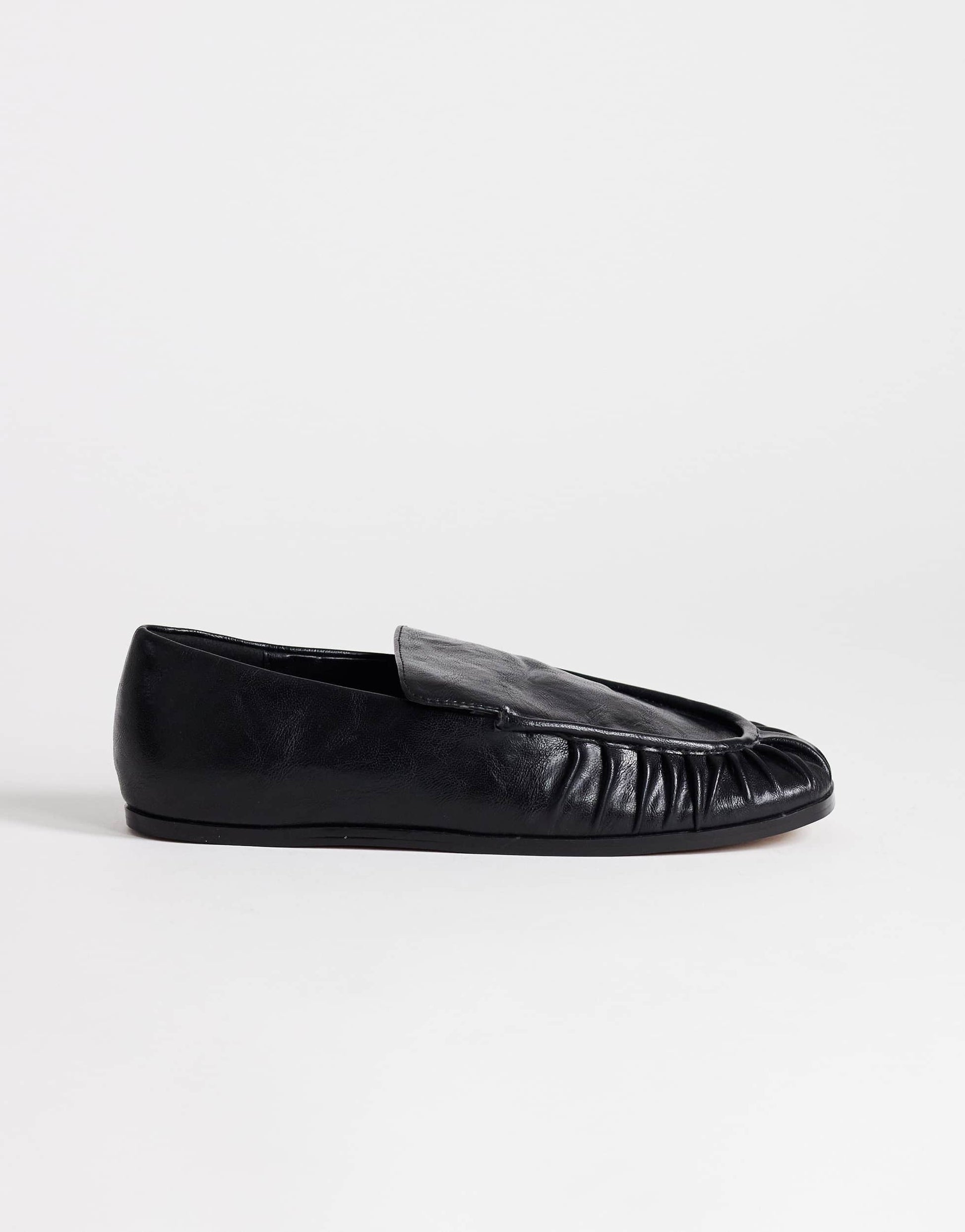 Topshop Dora ruched loafer in black
