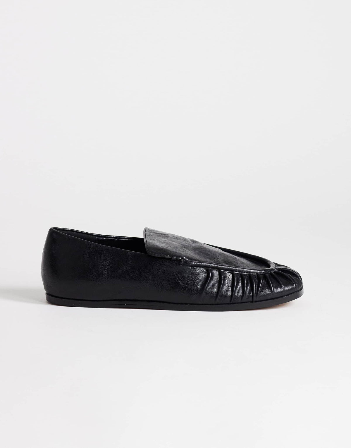 Topshop Dora ruched loafer in black