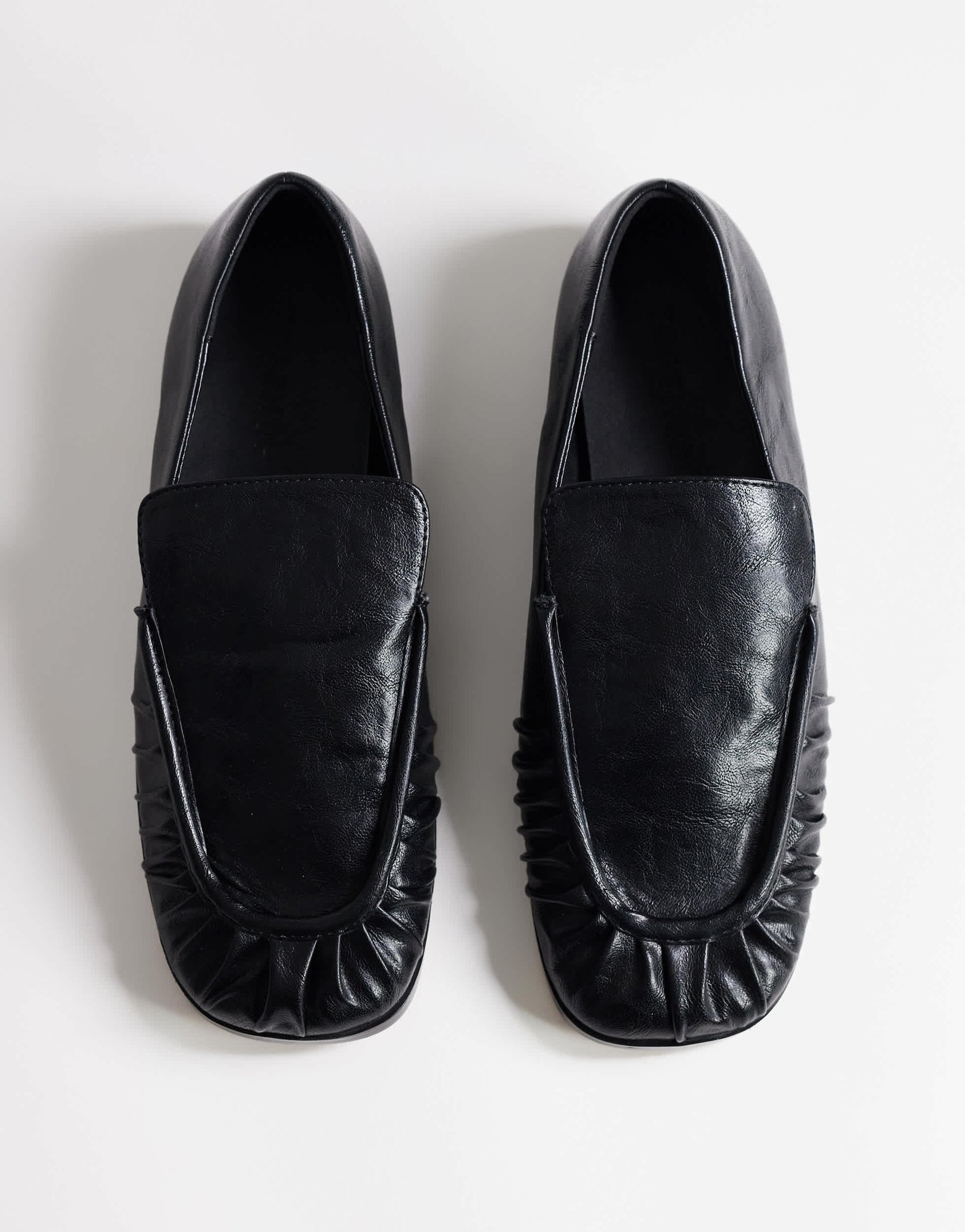 Topshop Dora ruched loafer in black
