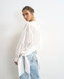 Topshop curved hem blouse in white
