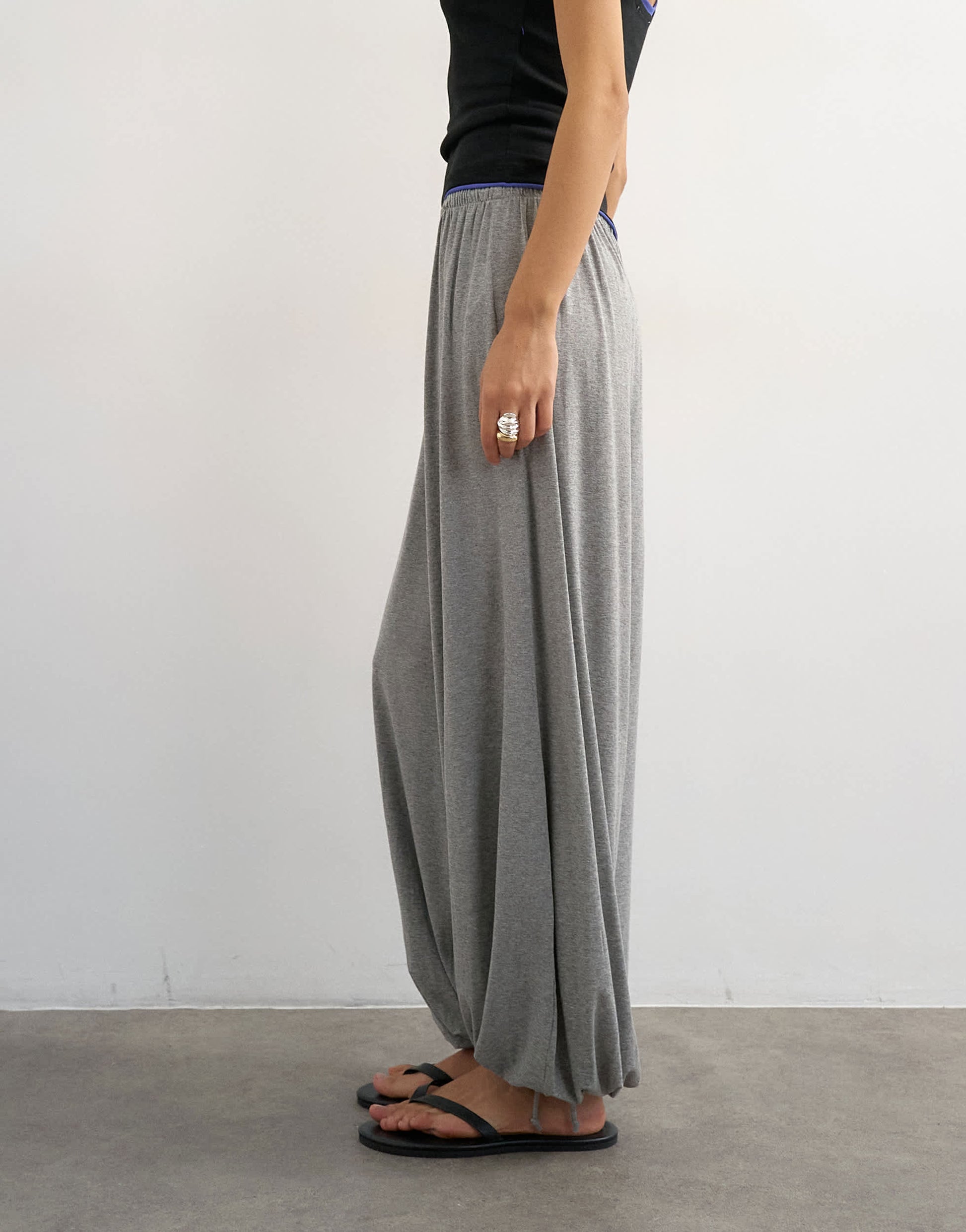 Topshop jersey viscose balloon trousers in grey marl