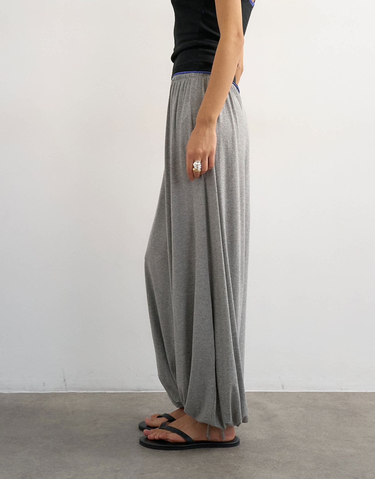 Topshop jersey viscose balloon trousers in grey marl