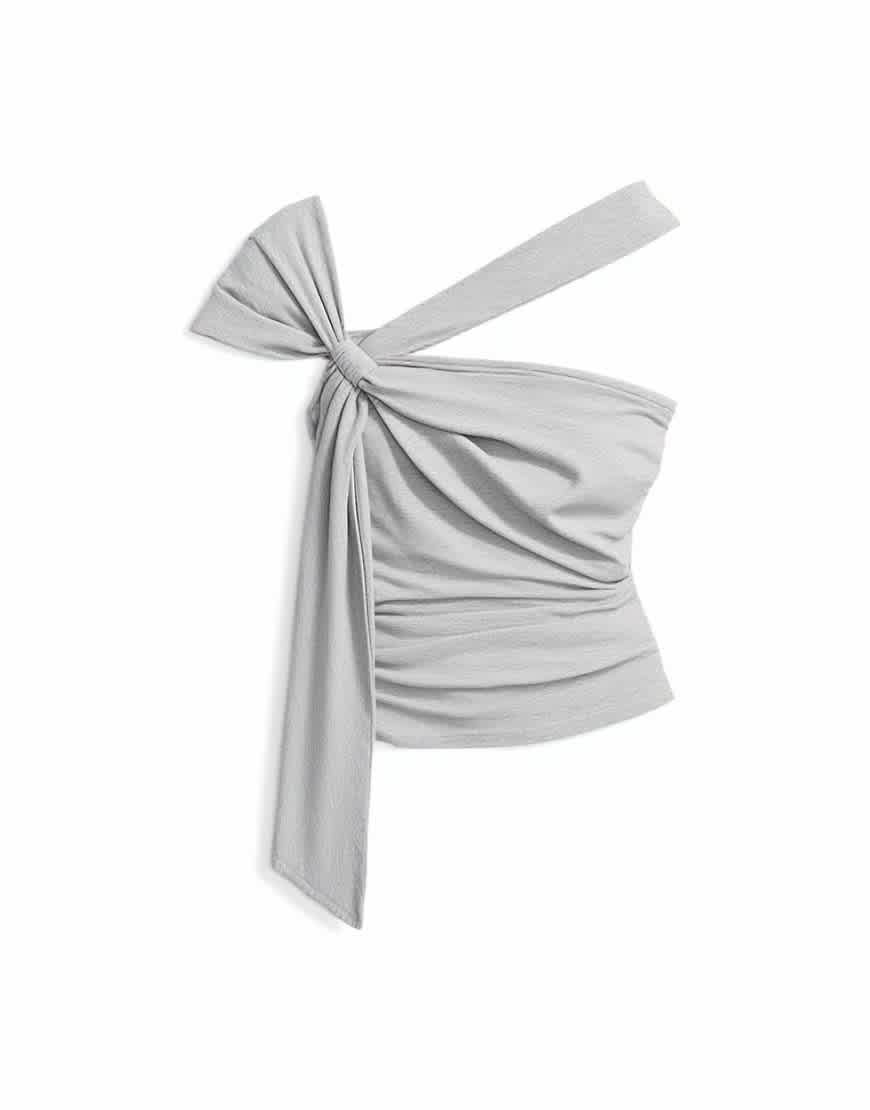 Topshop tie strap knot detail tank in grey marl