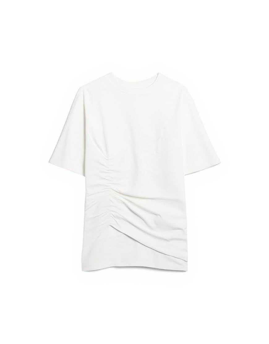 Topshop ruched side tee in ecru