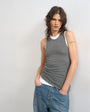 Topshop double layer tank top in charcoal