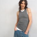 Topshop double layer tank top in charcoal