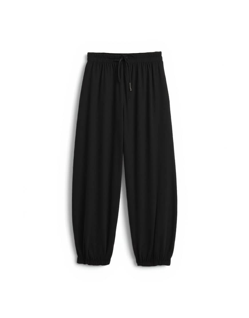Topshop jersey viscose balloon trousers in black