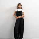 Topshop jersey viscose balloon trousers in black