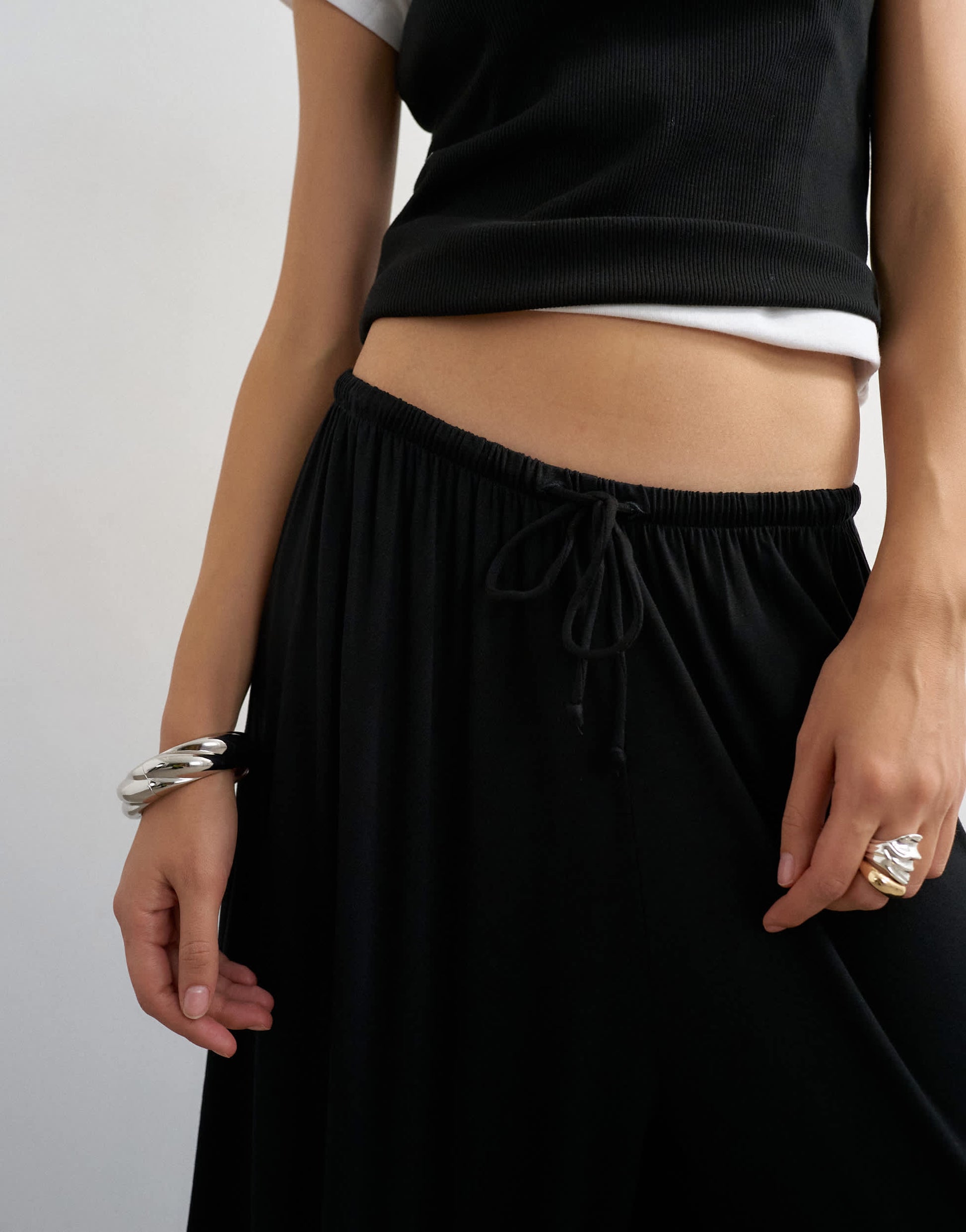 Topshop jersey viscose balloon trousers in black
