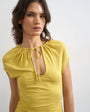 Topshop keyhole detail top in ochre
