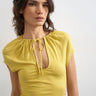 Topshop keyhole detail top in ochre