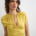 Topshop keyhole detail top in ochre