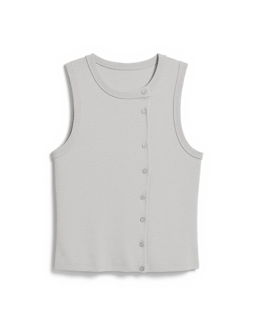 Topshop button through vest in grey marl