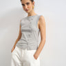 Topshop button through vest in grey marl