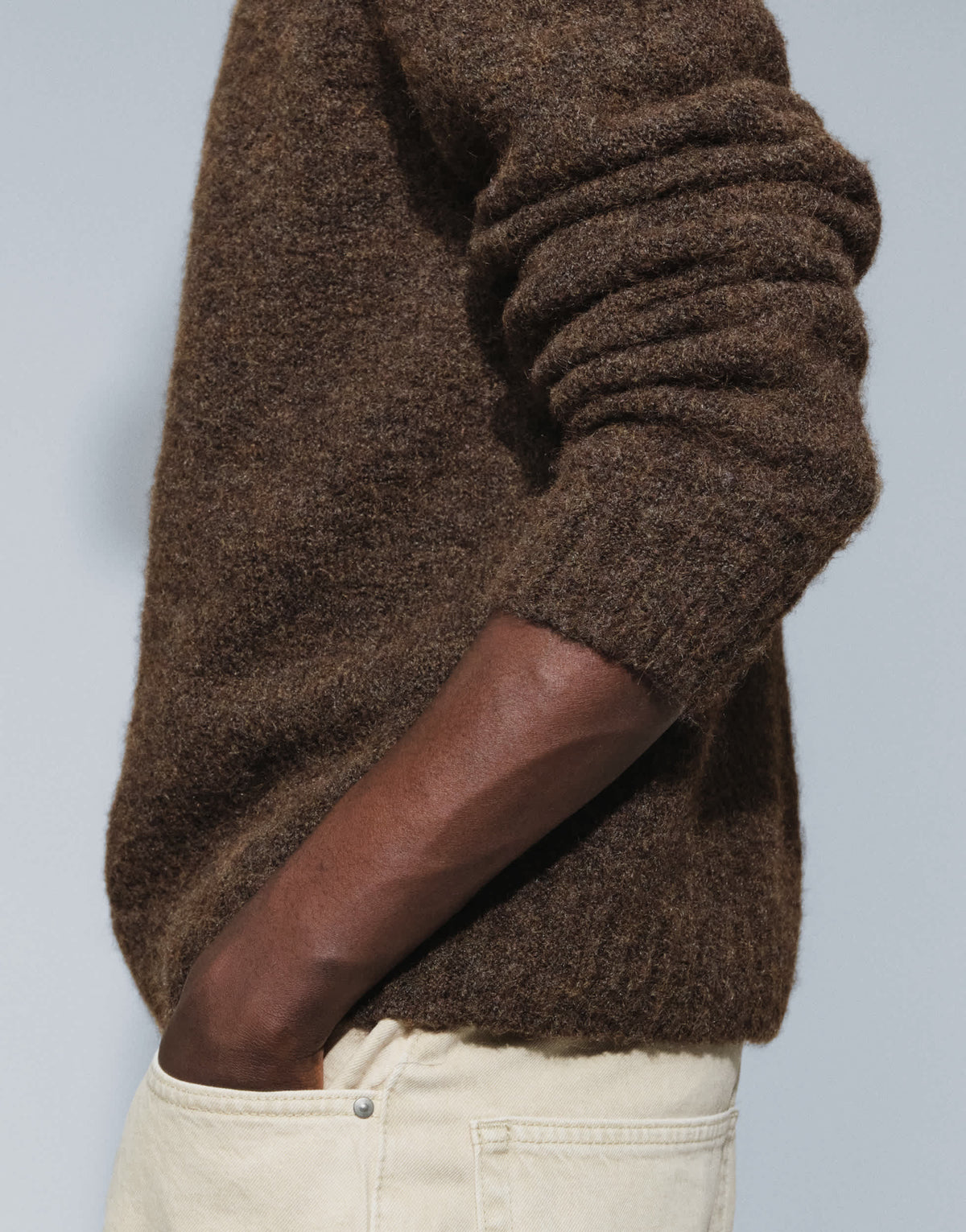 Topman relaxed fit loose knit jumper in brown