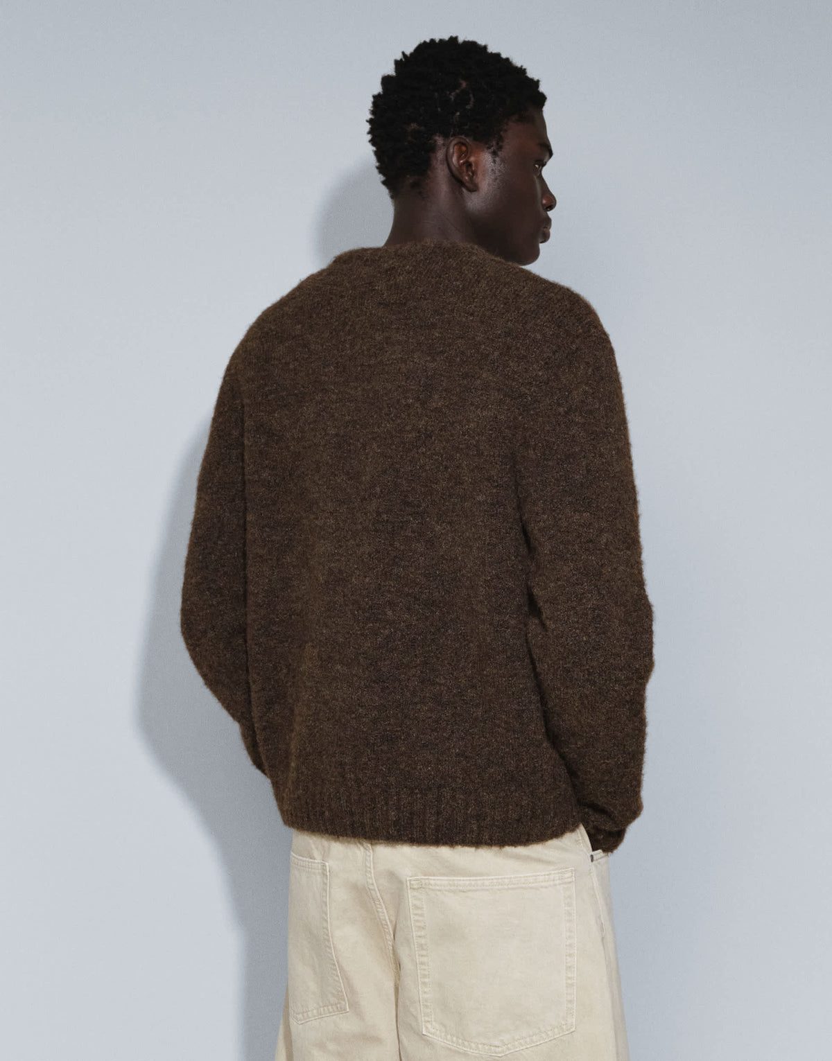 Topman relaxed fit loose knit jumper in brown