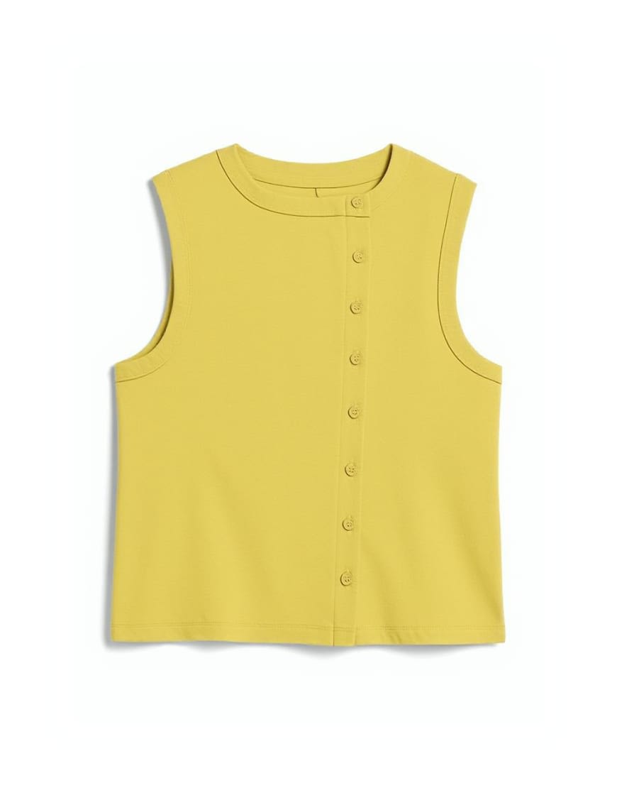 Topshop button through vest in chartreuse