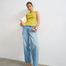 Topshop button through vest in chartreuse