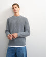 Topman classic fit fisherman knit jumper in grey