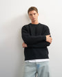 Topman classic fit fisherman knit jumper in black