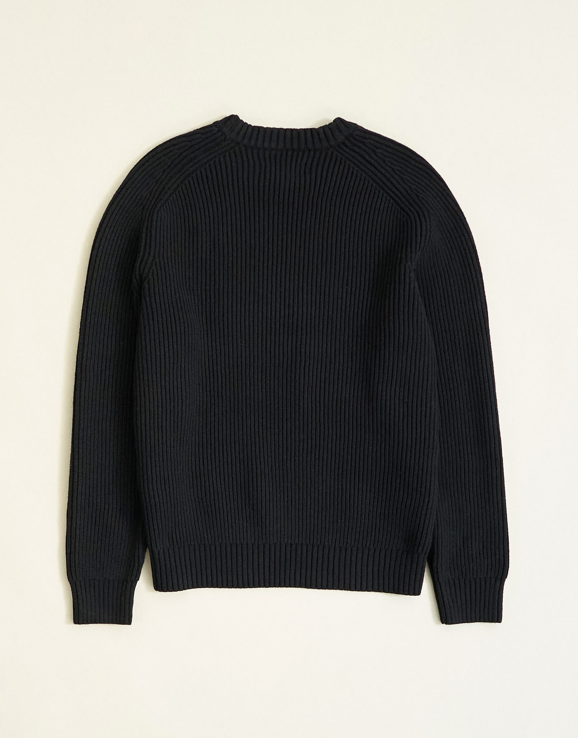 Topman classic fit fisherman knit jumper in black