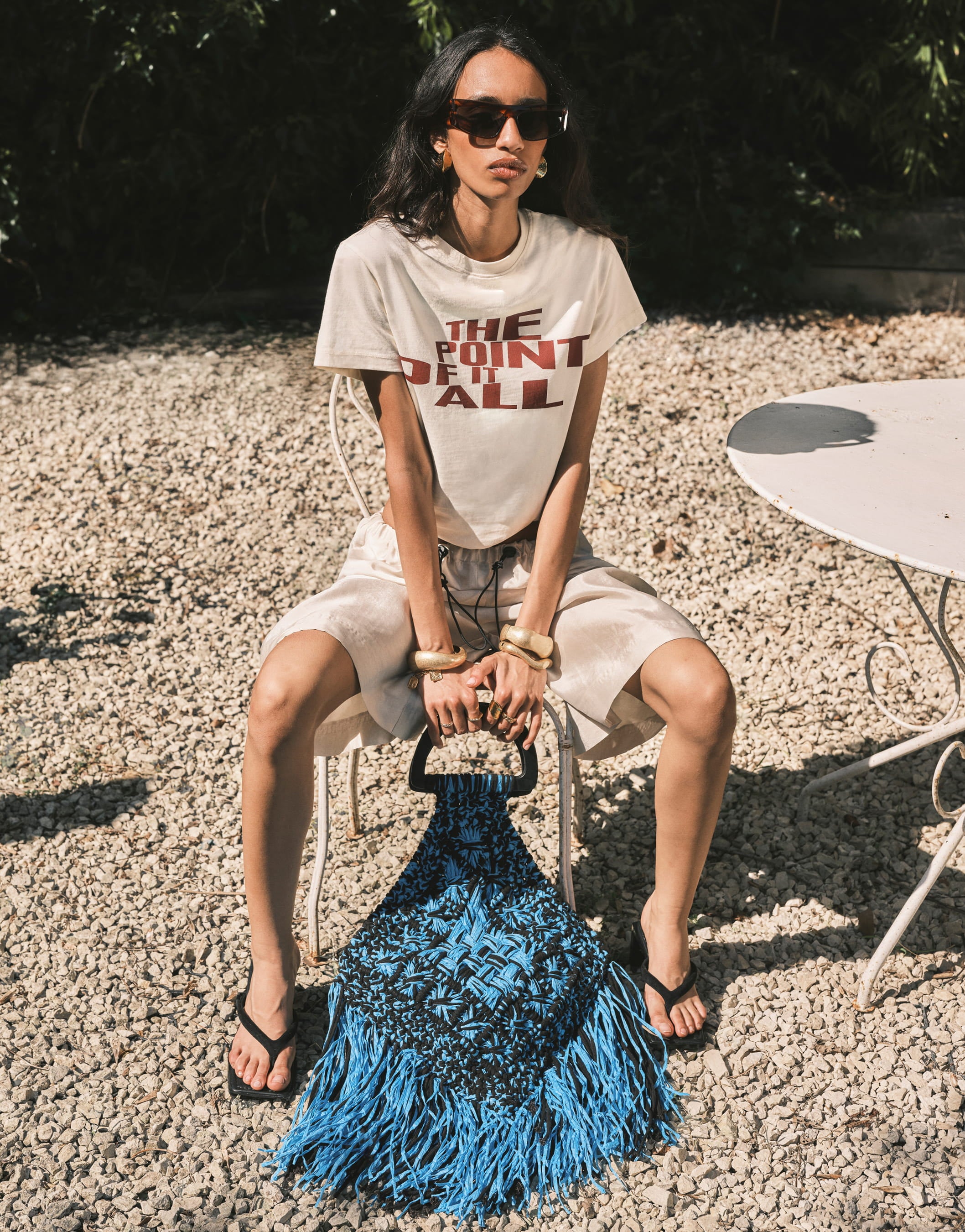 Topshop the point of it all graphic tee in buttermilk