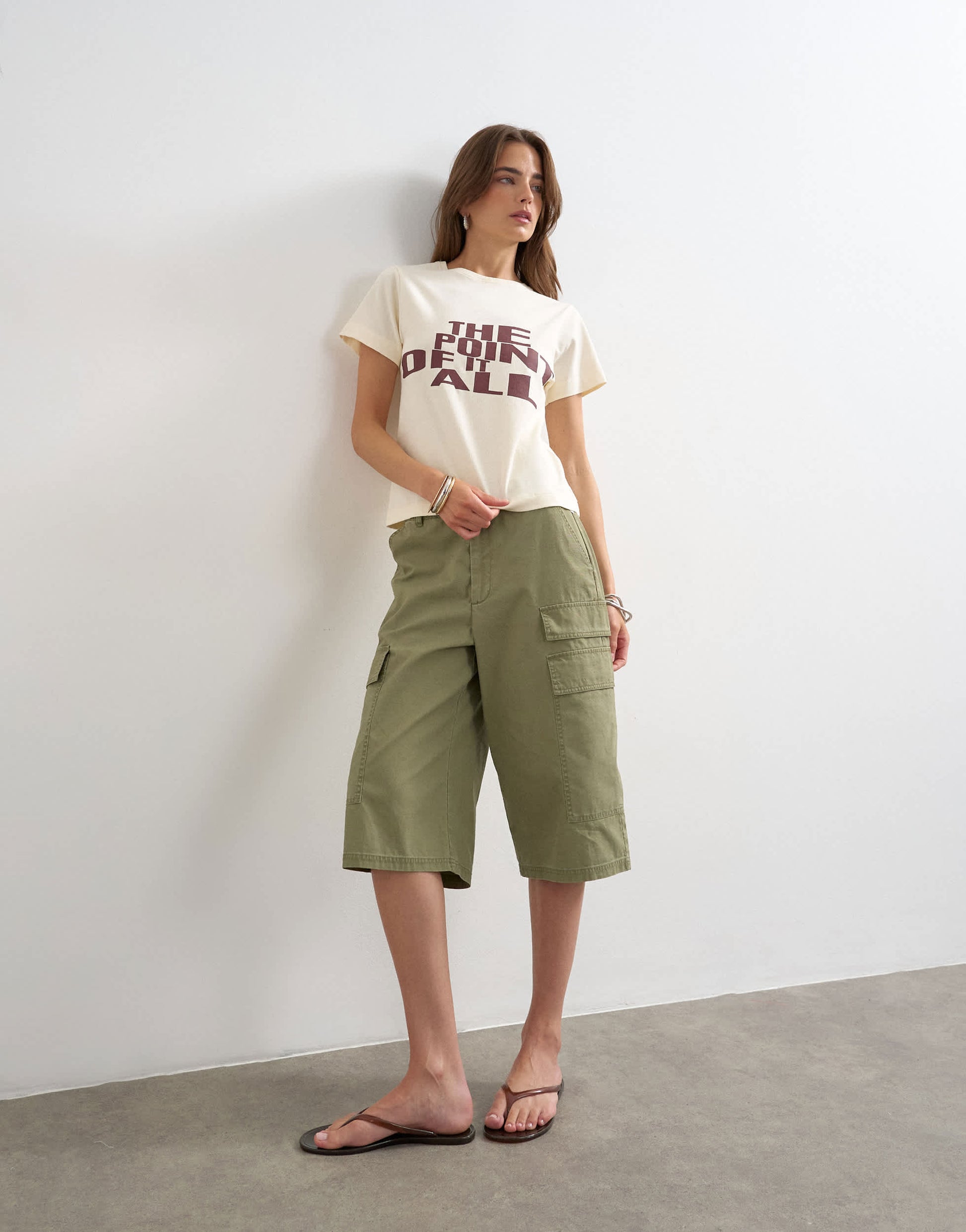 Topshop 'The Point Of It All' graphic tee in buttermilk