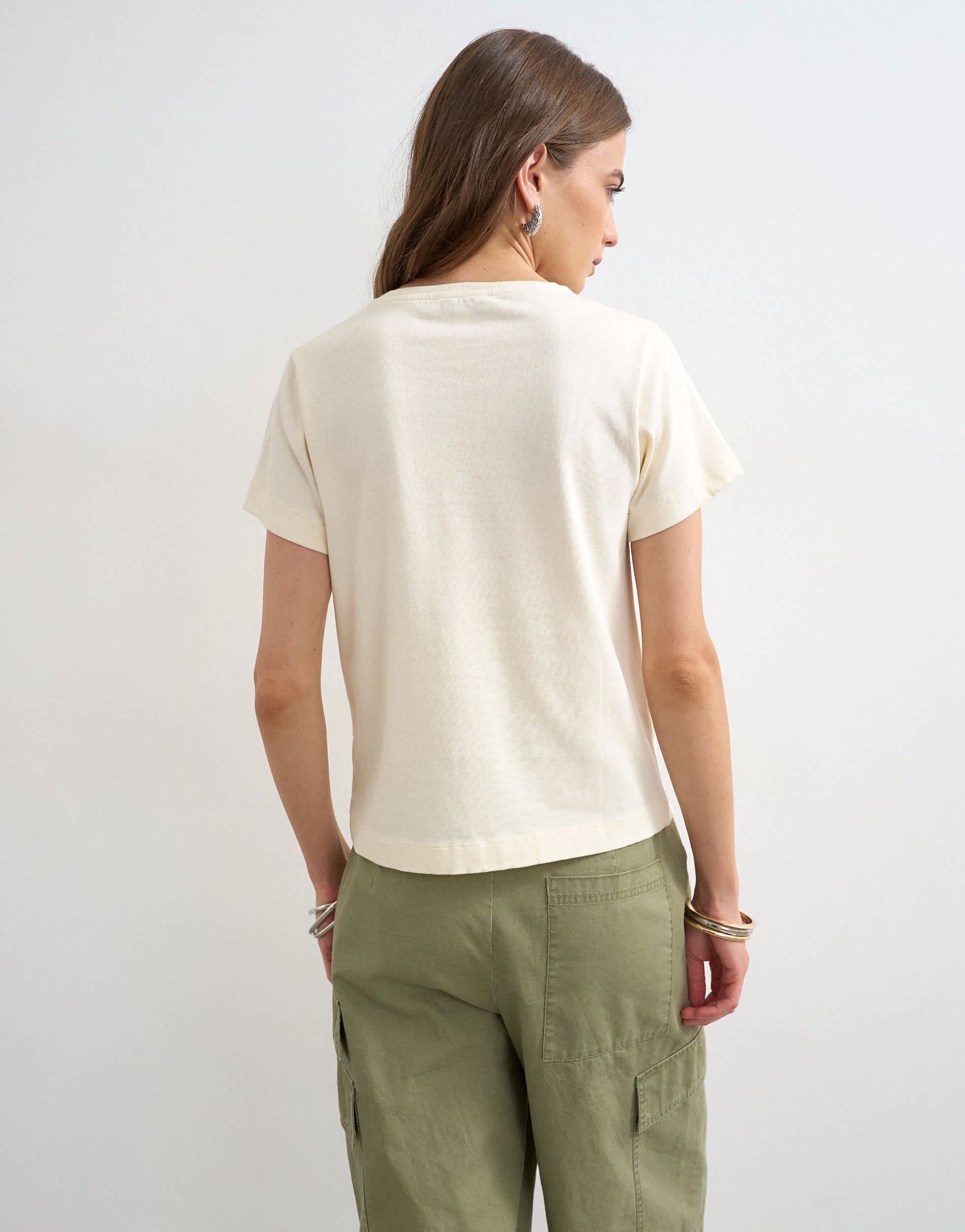 Topshop 'The Point Of It All' graphic tee in buttermilk