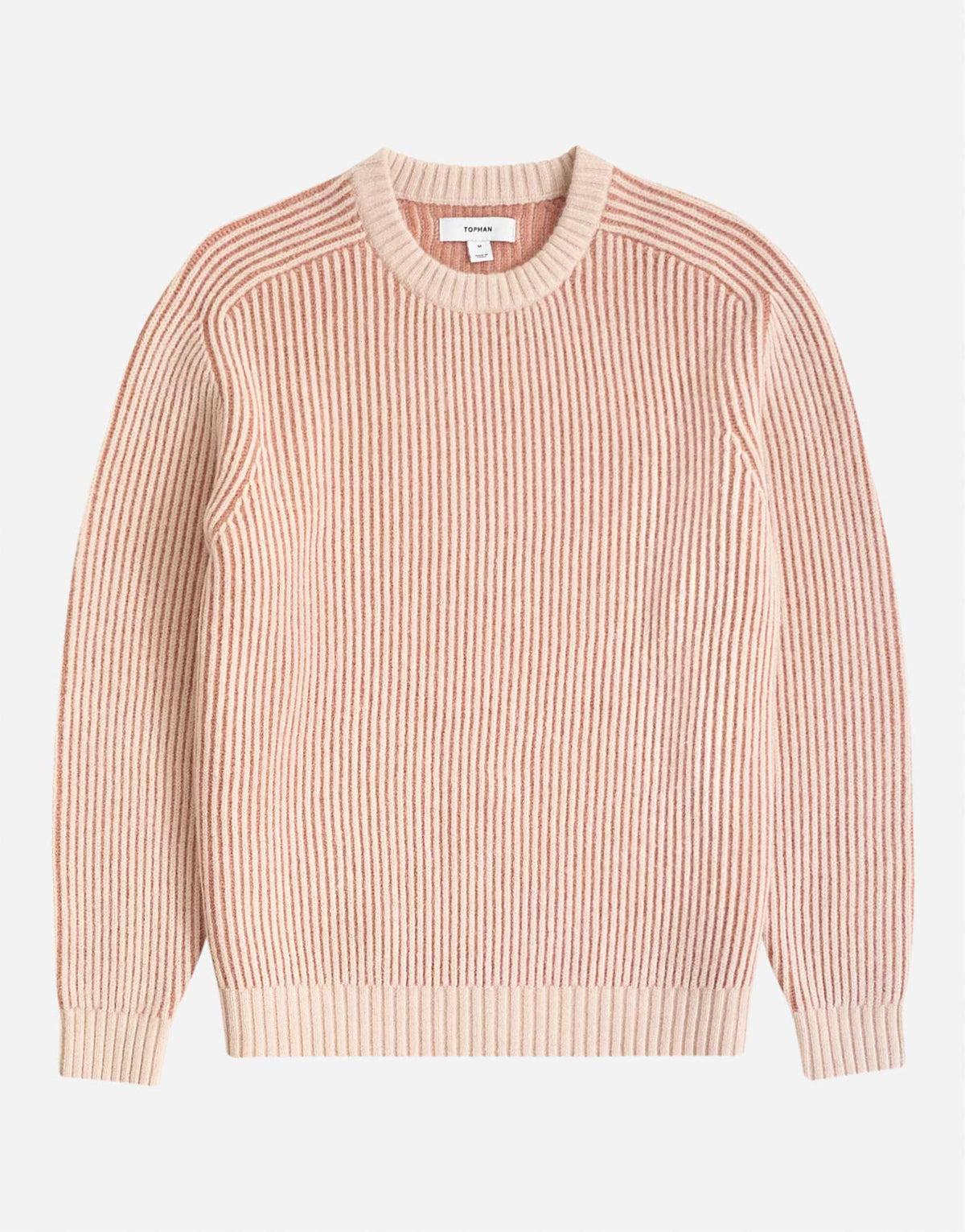 Topman classic fit plaited fisherman knit jumper in pink