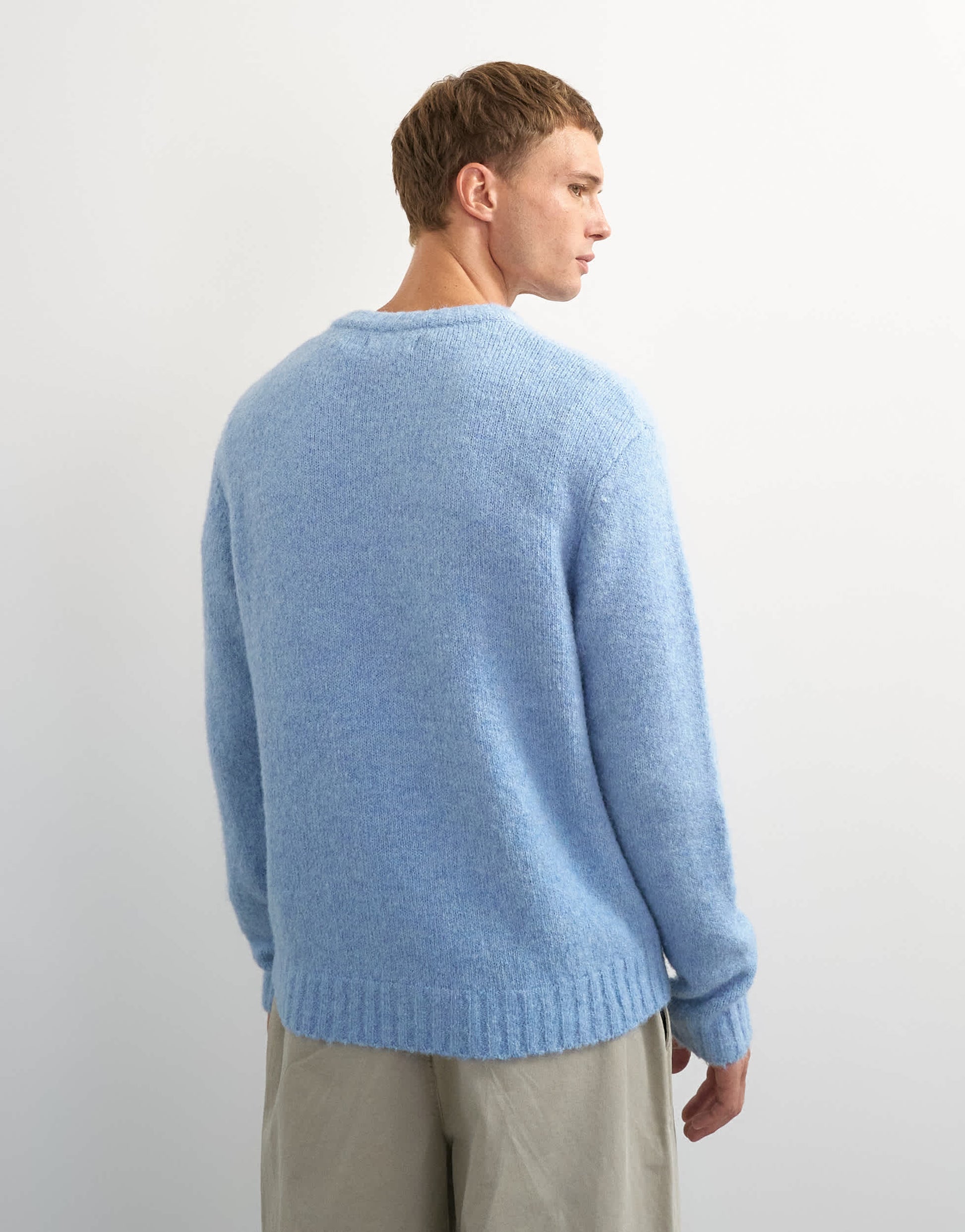 Topman relaxed fit loose knit jumper in light blue