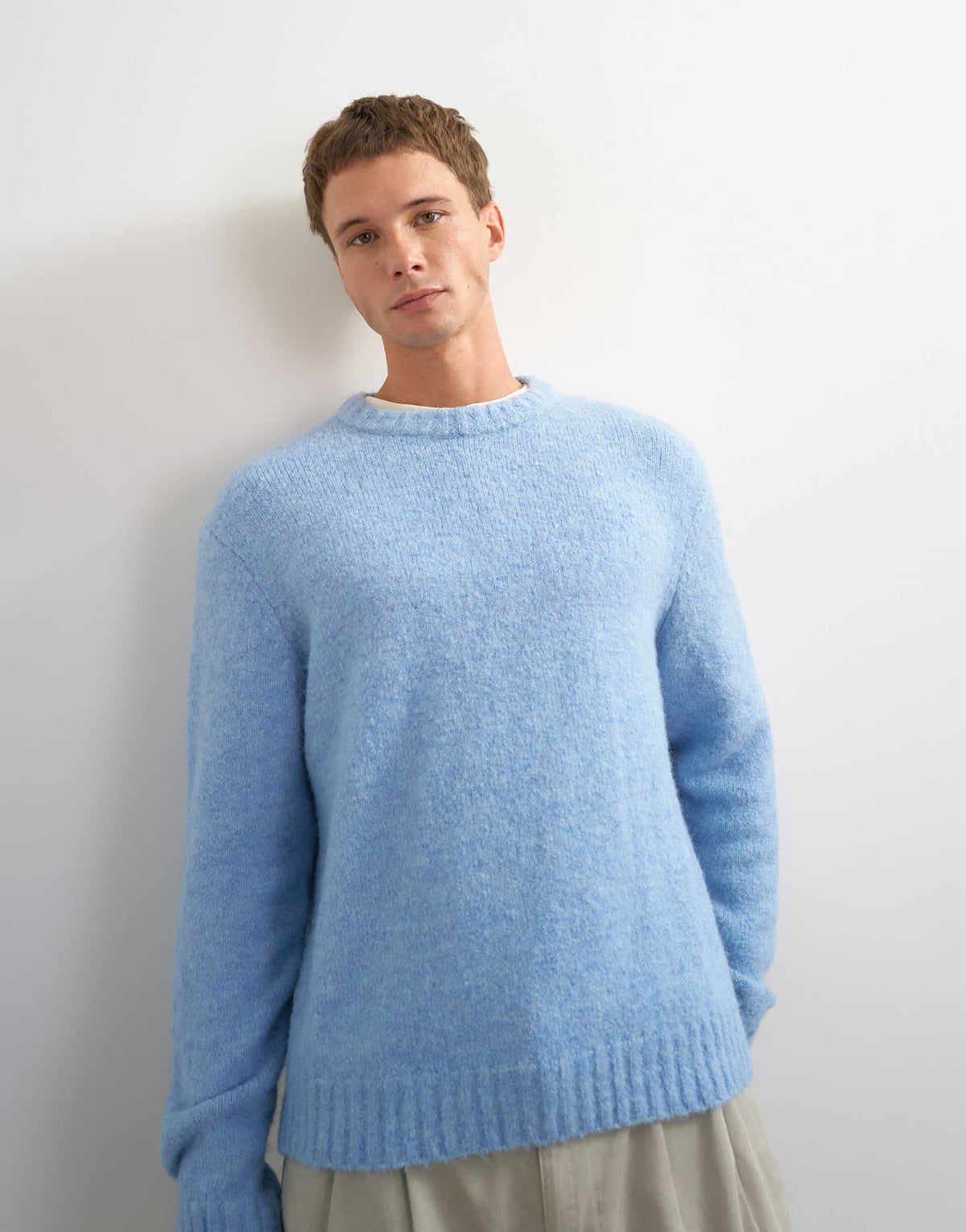 Topman relaxed fit loose knit jumper in light blue