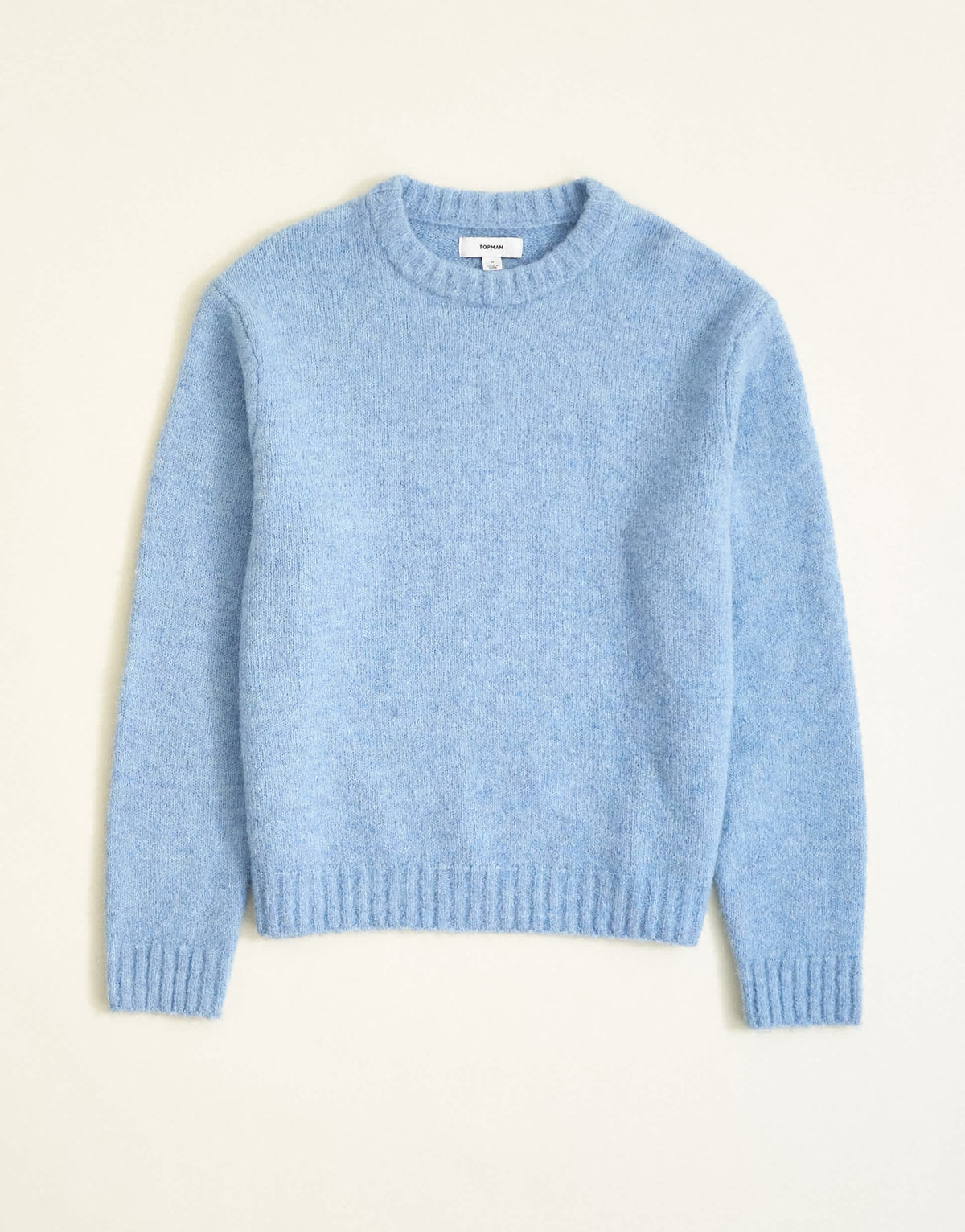 Topman relaxed fit loose knit jumper in light blue