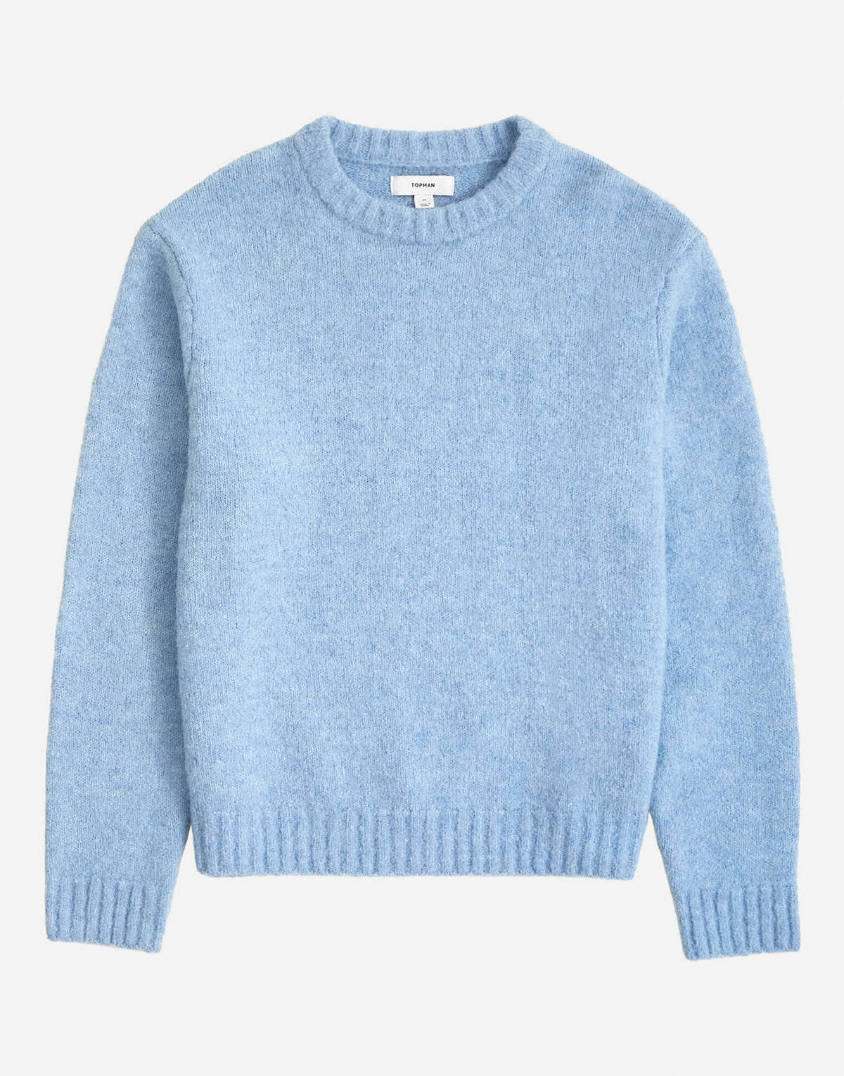 Topman relaxed fit loose knit jumper in light blue
