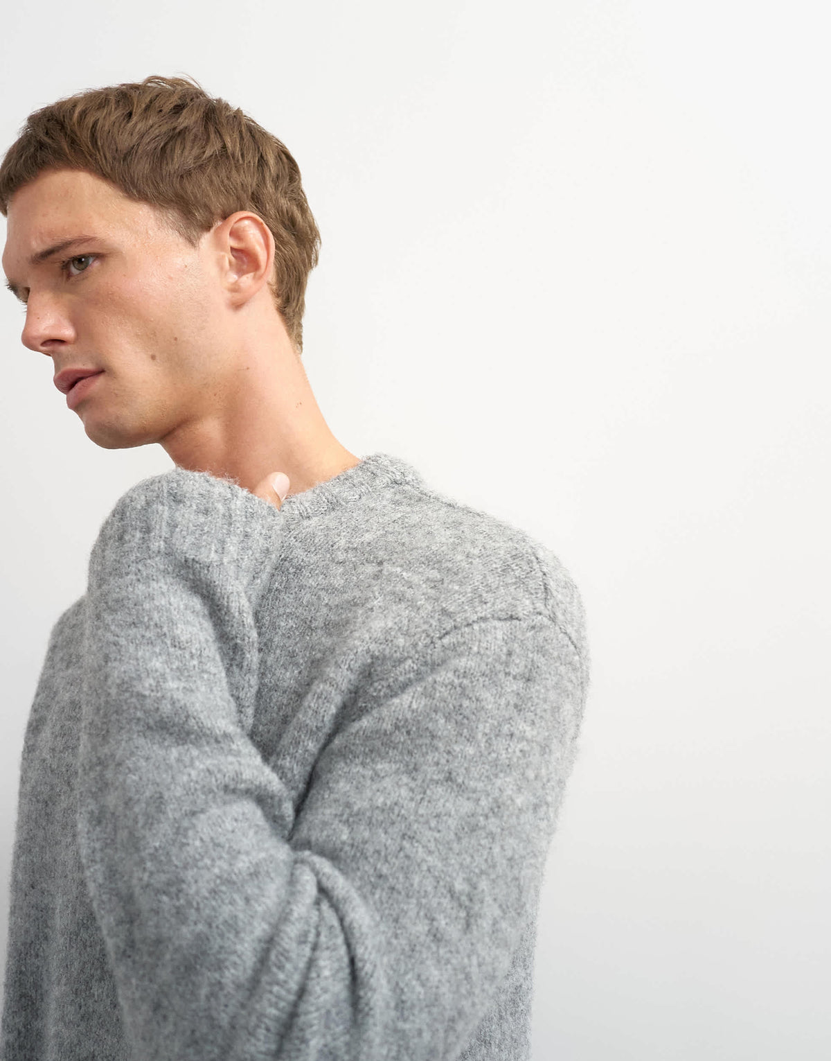 Topman relaxed fit loose knit jumper in light grey