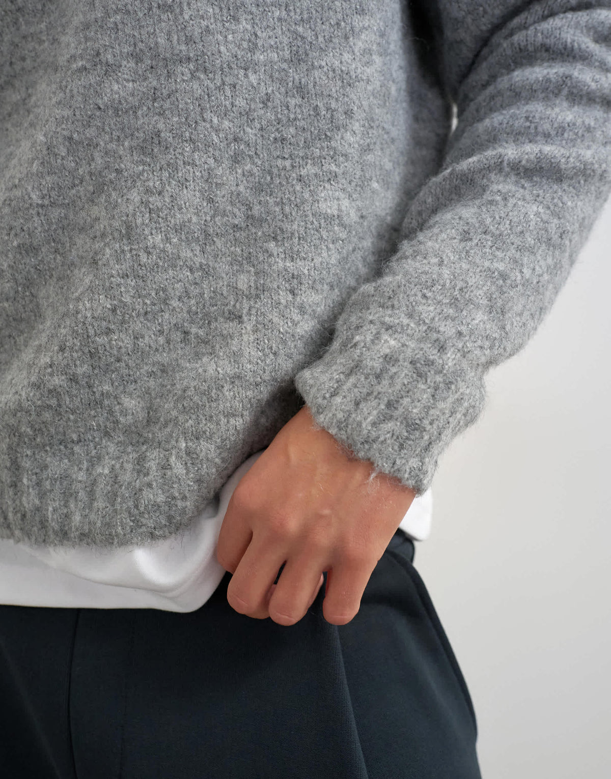Topman relaxed fit loose knit jumper in light grey