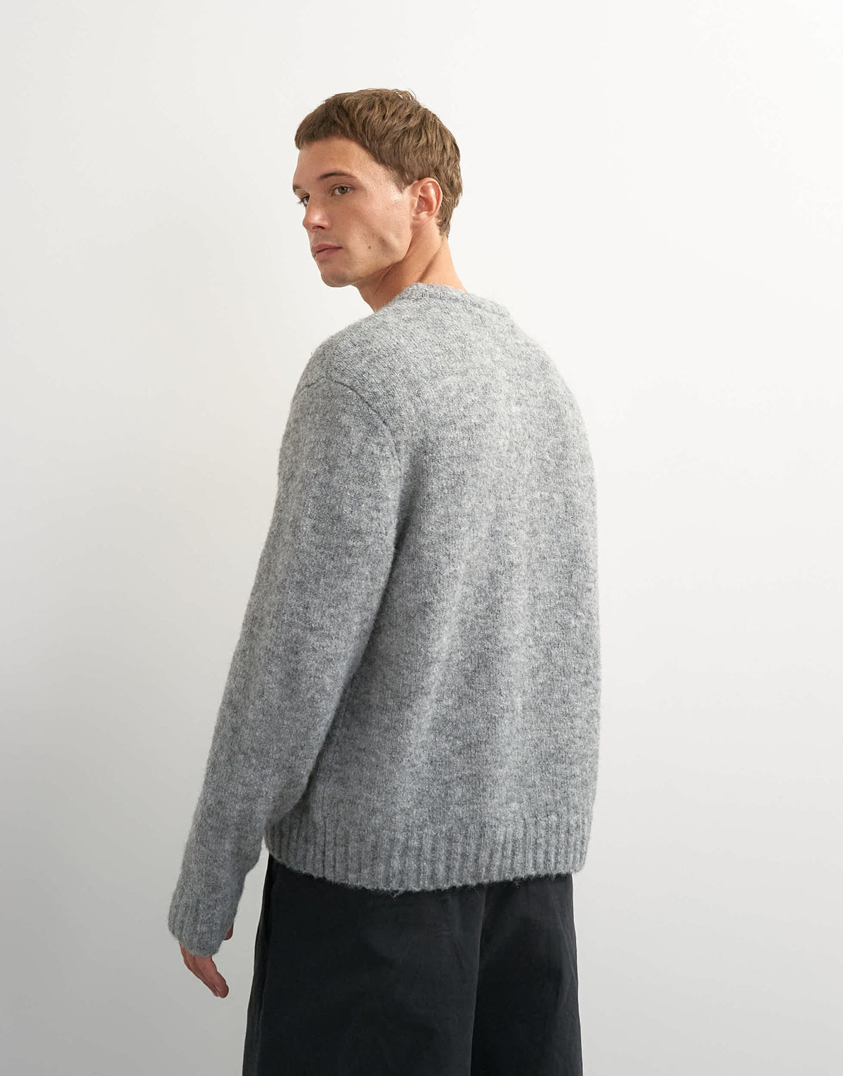 Topman relaxed fit loose knit jumper in light grey
